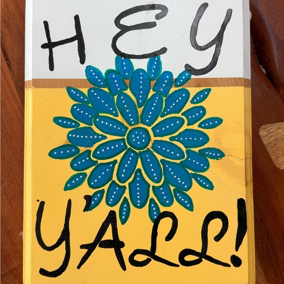 Custom Hand-Painted Pine Wood Welcome Sign | "Hey Y'all" Door/Wall Art - Picture 2 of 6